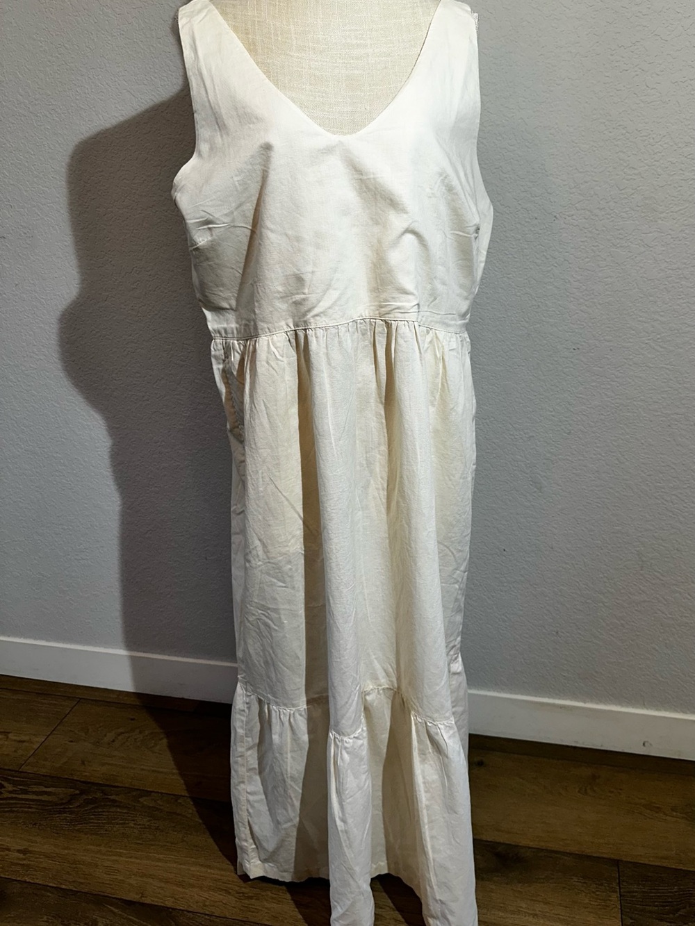 Pact Sleeveless Cream Maxi Dress XL